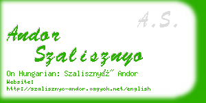 andor szalisznyo business card